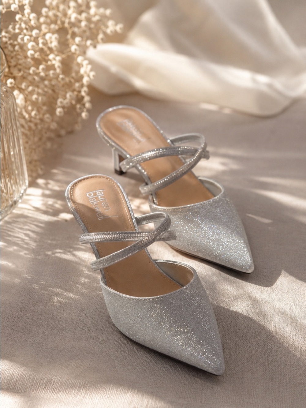 Lauren Blackwell Sparkling Silver Heels